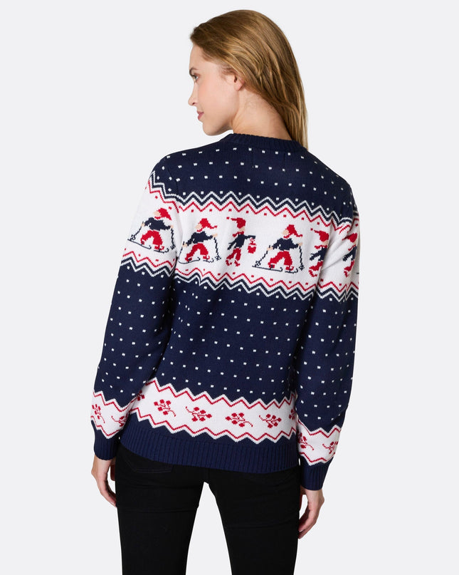 Pull de Noël pour femme avec motif paysage de Noël