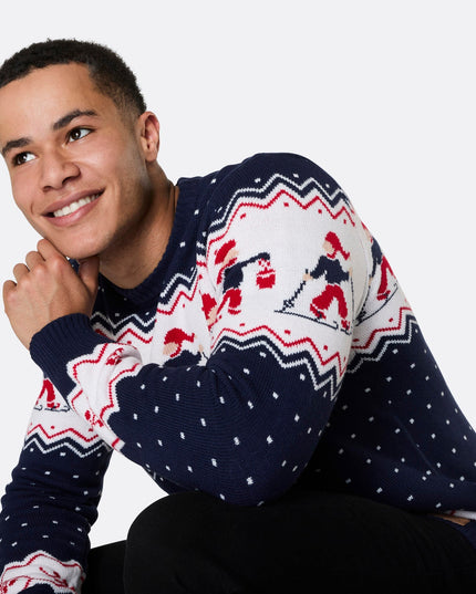 Pull de Noël pour homme, motif paysage de Noël, pour célébrer les fêtes