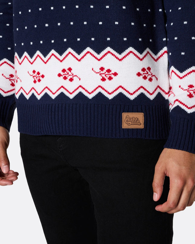 Pull de Noël pour homme avec motif paysage de Noël
