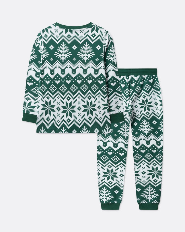 Pyjamas de Noël verts en tricot pour enfants