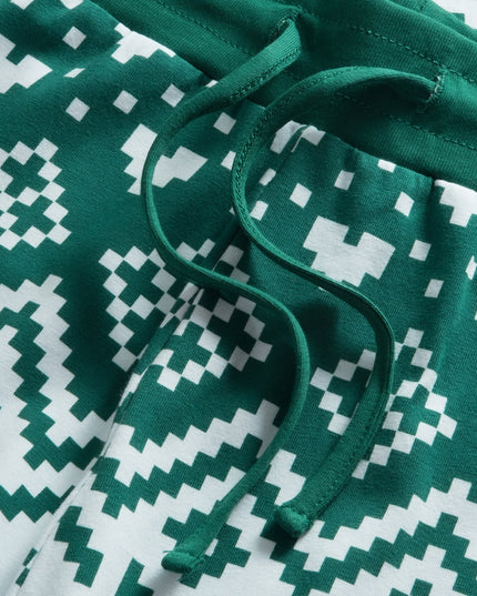 Pyjama de Noël vert en maille pour enfants | Vêtements de nuit confortables pour les fêtes