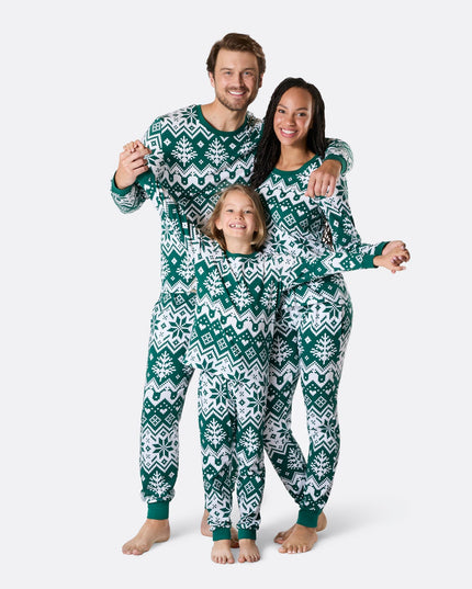 Pyjamas de Noël verts en tricot pour enfants
