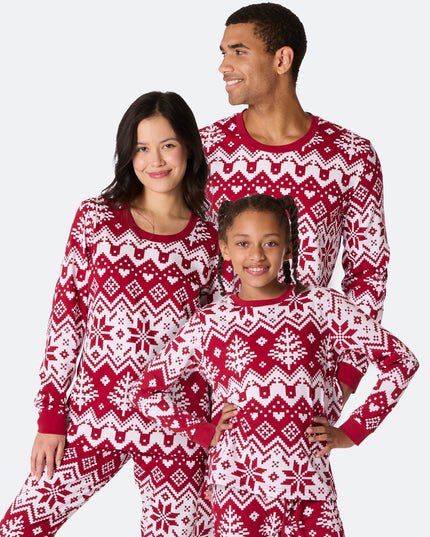Pyjamas de Noël rouges tricotés pour toute la famille
