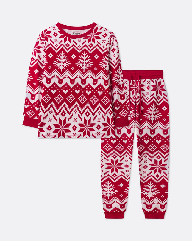 Pyjamas de Noël rouges en tricot pour enfants