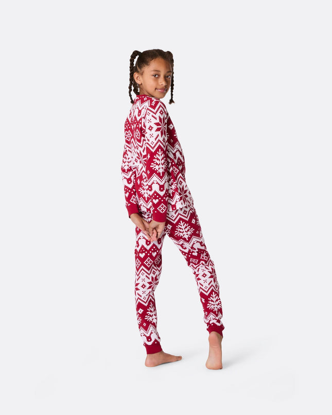 Pyjamas de Noël rouges en tricot pour enfants
