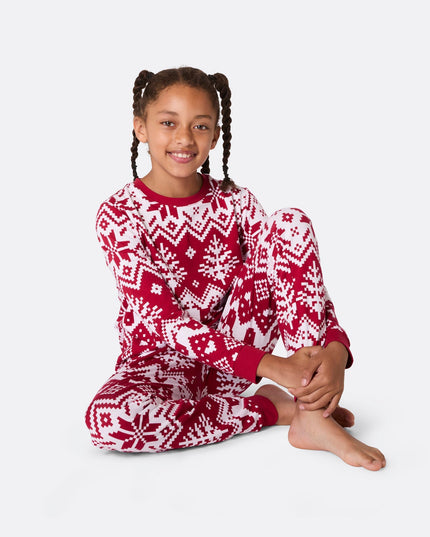 Pyjamas de Noël rouges en tricot pour enfants