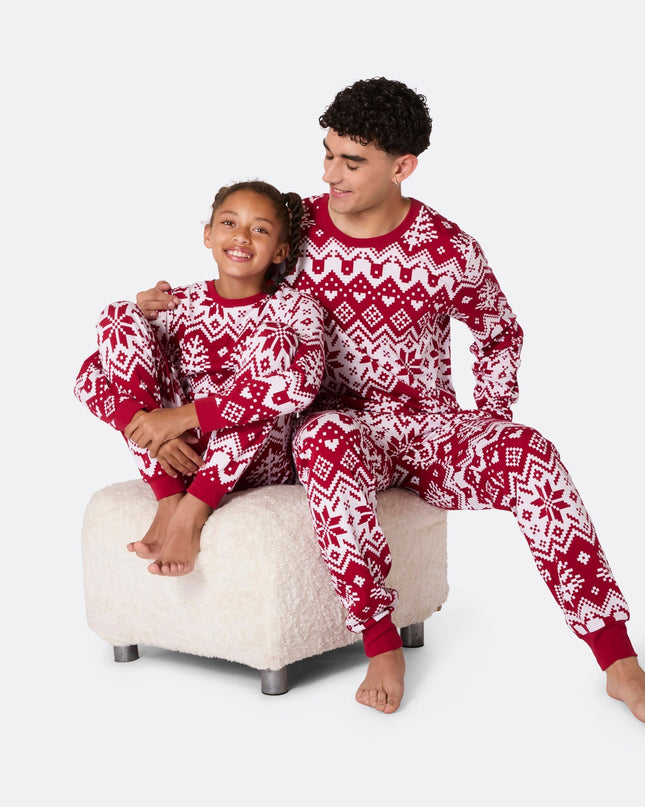 Pyjama de Noël rouge en maille pour homme
