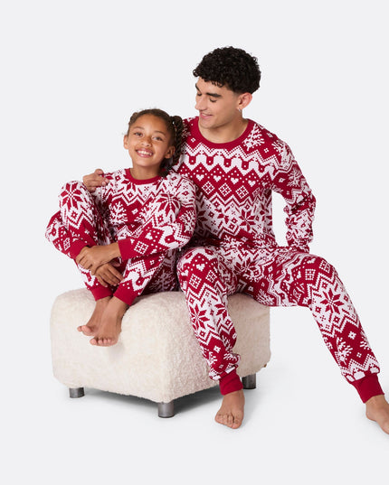 Pyjamas de Noël rouges en tricot pour enfants