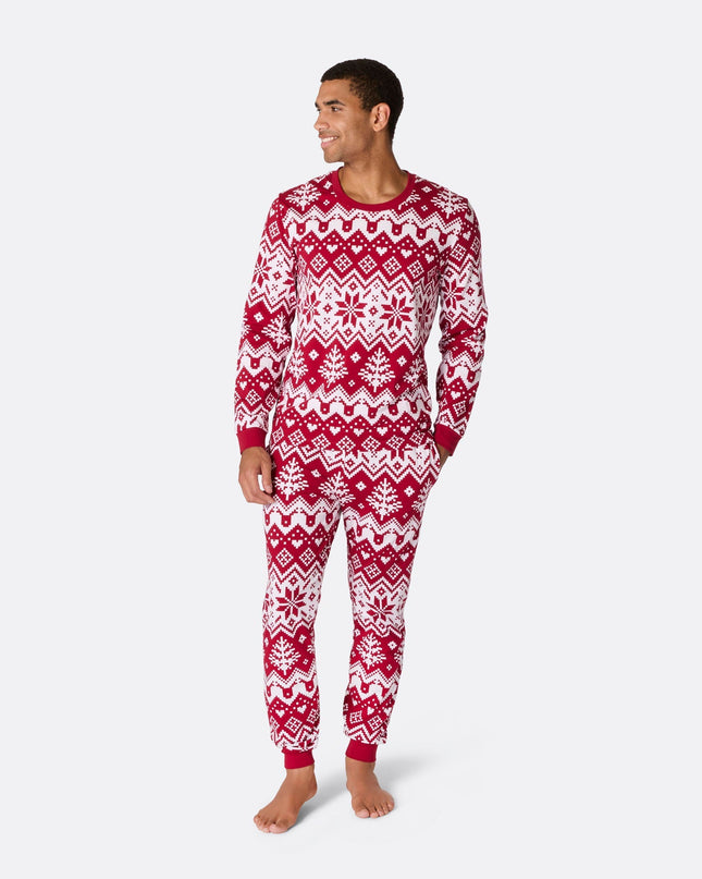 Pyjama de Noël rouge en maille pour homme