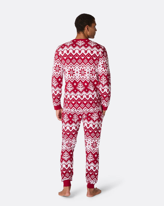 Pyjama de Noël rouge en maille pour homme