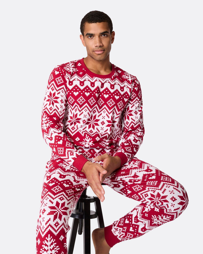 Pyjamas de Noël rouges tricotés pour toute la famille