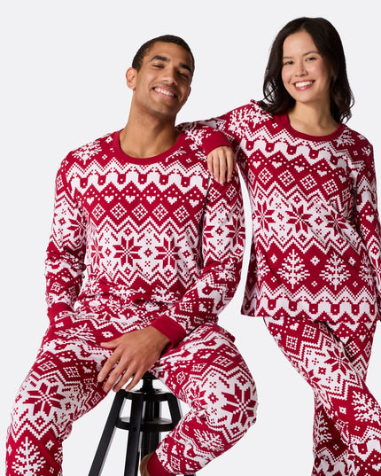 Women's Red Knit Christmas Pajamas