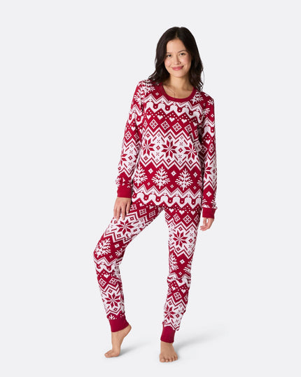 Women's Red Knit Christmas Pajamas