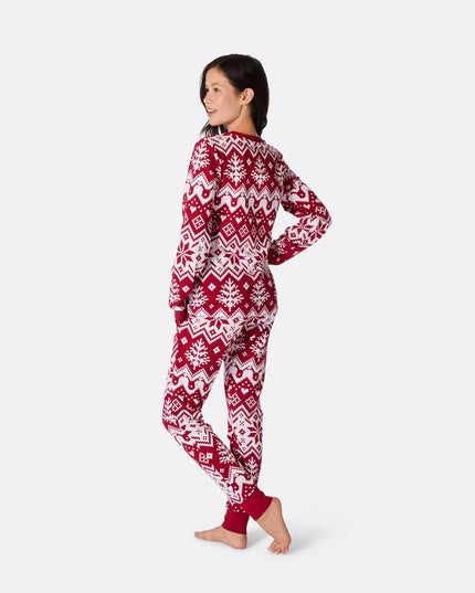 Pyjama de Noël rouge en maille pour femme