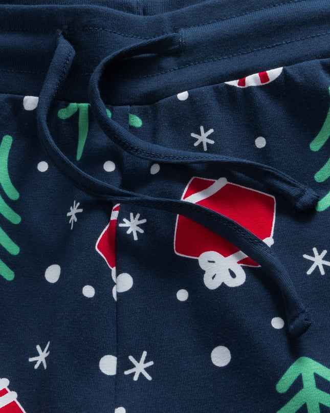 Kids Blue Christmas Pattern Family Pyjamas