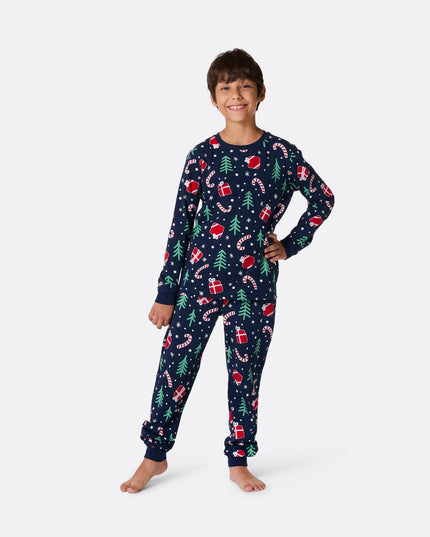 Pyjamas de Noël bleus pour enfants