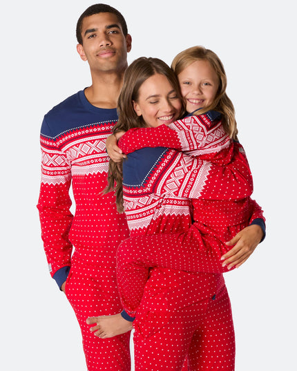 Pyjamas Marius rouges pour toute la famille - Parfaits pour les réunions de Noël