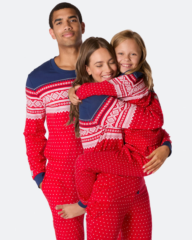 Pyjamas Marius rouges pour toute la famille - Parfaits pour les réunions de Noël