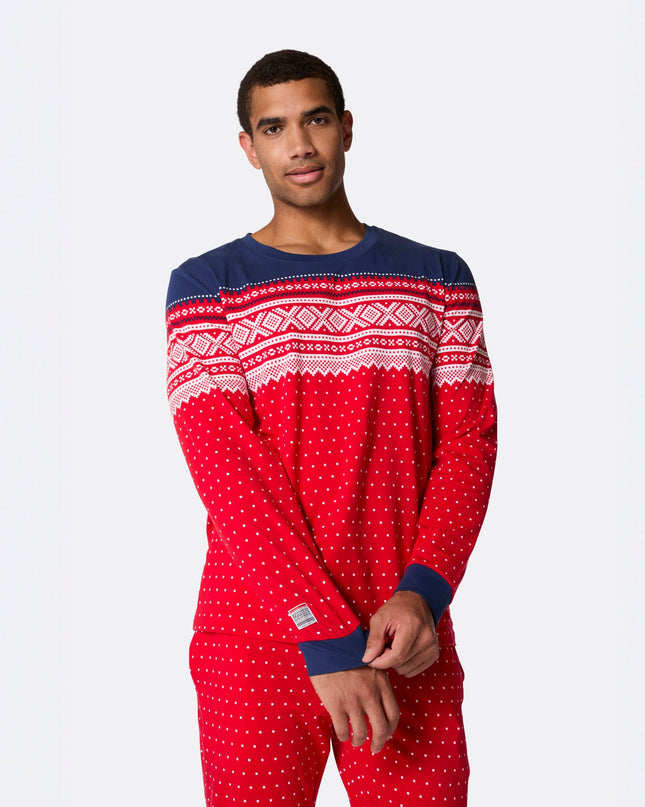 Pyjama rouge Marius pour homme - Confort garanti pour Noël et toute l'année
