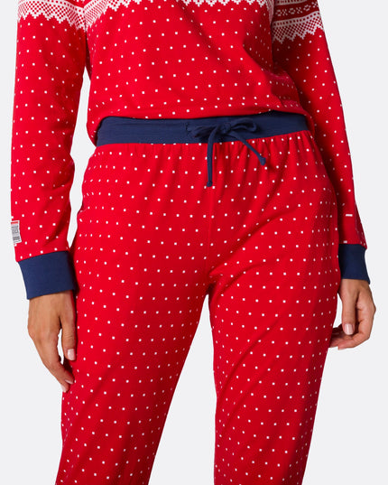 Pyjama rouge Marius pour femme - Style Noël et toute l'année