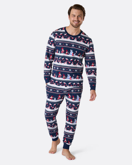Pyjama de Noël pour homme avec motif de paysage de Noël