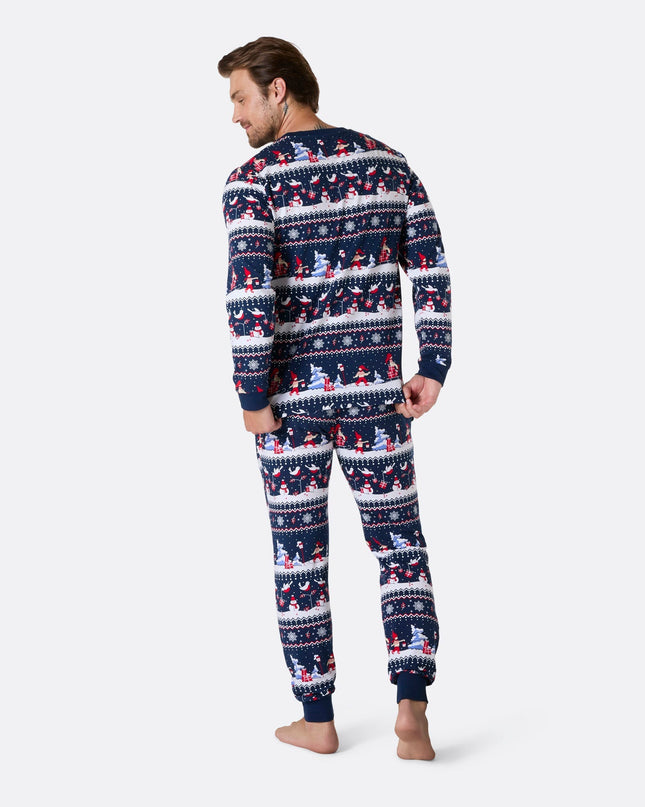 Pyjama de Noël pour homme avec motif de paysage de Noël