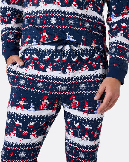 Pyjama de Noël pour homme avec motif de paysage de Noël