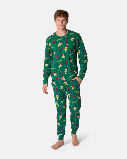 La famille en pyjama de Noël du Grinch
