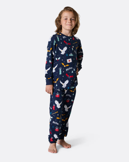 Pyjamas bleus Harry Potter pour toute la famille | Ensemble de nuit magique pour les fêtes