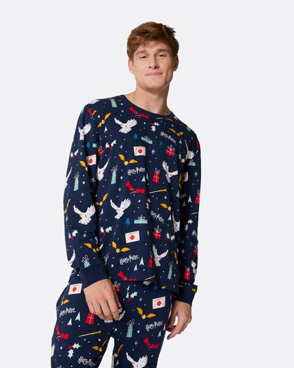 Pyjamas bleus Harry Potter pour toute la famille | Ensemble de nuit magique pour les fêtes
