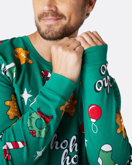 Pyjama de Noël vert pour homme