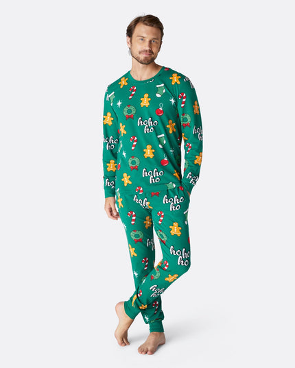 Pyjama de Noël vert pour homme
