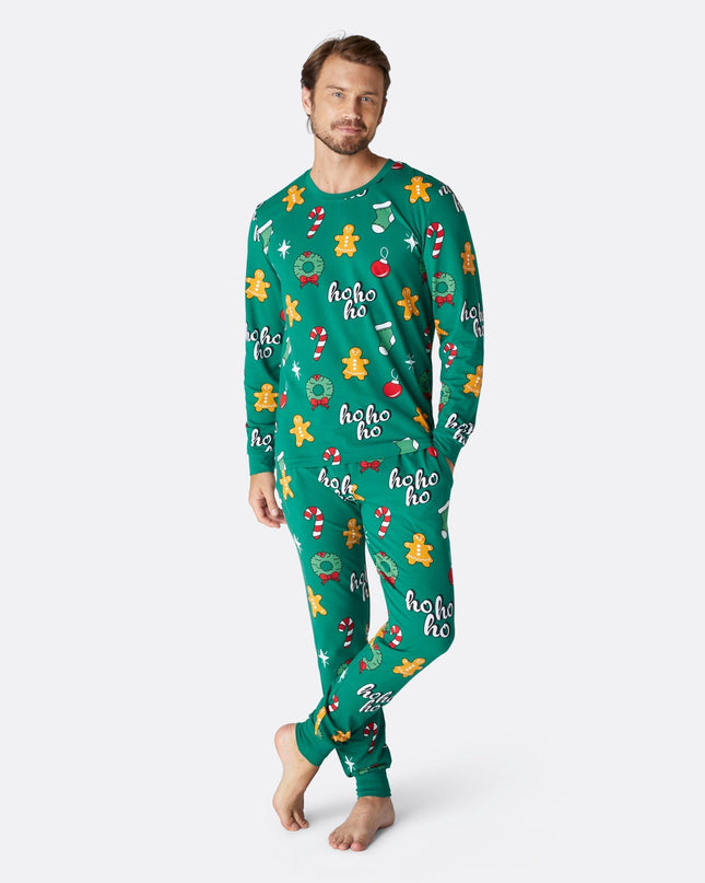Pyjama de Noël vert pour homme