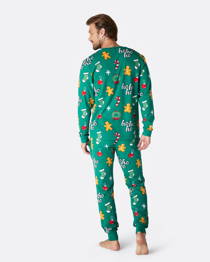 Pyjama de Noël vert pour homme