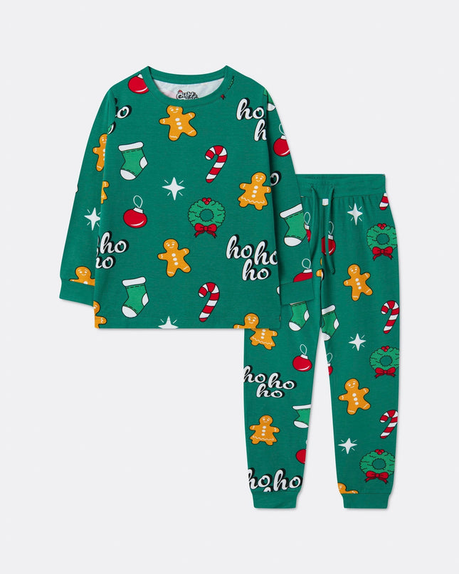 Pyjamas de Noël verts pour enfants | Vêtements de nuit amusants pour les fêtes