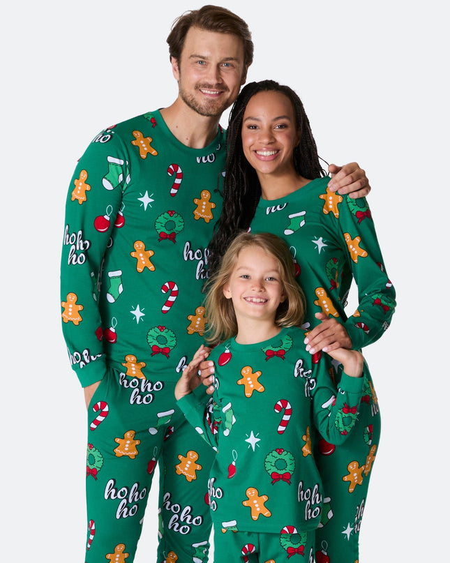 Pyjamas de Noël verts Hohoho pour toute la famille | Vêtements de nuit amusants pour les fêtes