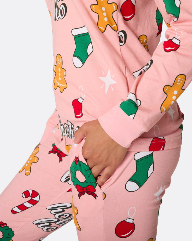 Pyjama de Noël rose pour femmes
