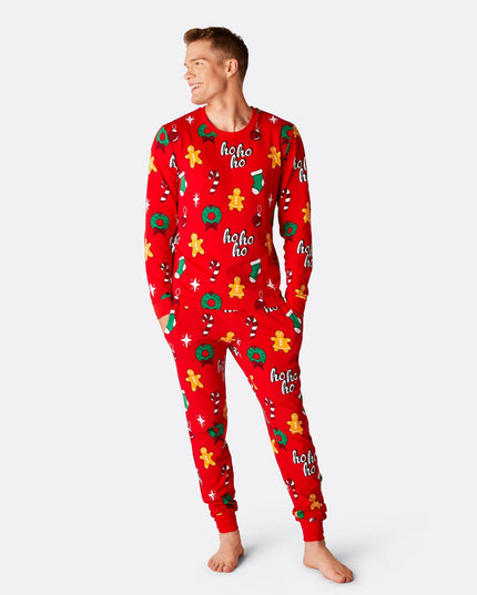 Pyjama de Noël rouge Hohoho pour homme