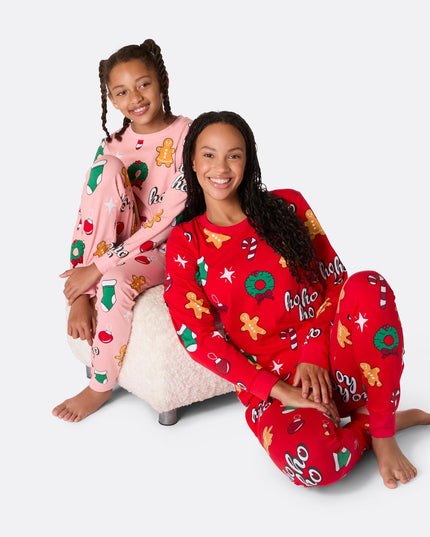 Pyjamas de Noël roses pour enfants