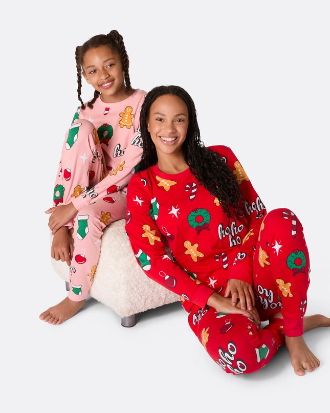 Pyjama de Noël rouge Hohoho pour femmes