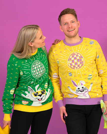 Pull de Pâques Disco Vert - Édition Femme