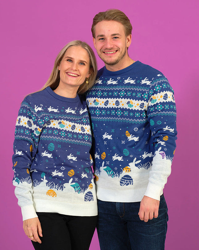 Pull de Pâques bleu mignon - Édition Homme