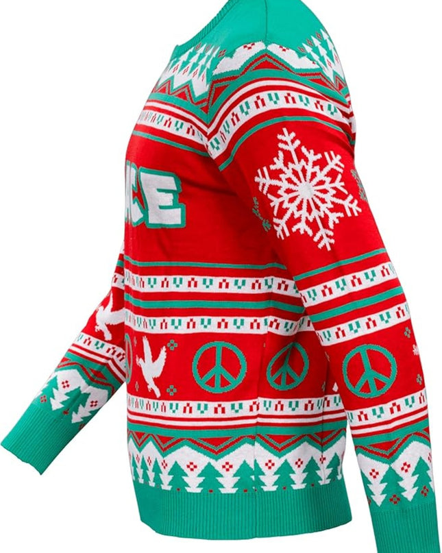 Pulls de Noël moches unisexes pour couples « Je viens en paix »