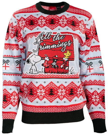 Pull de Noël moche Peanuts House : Tous les ornements