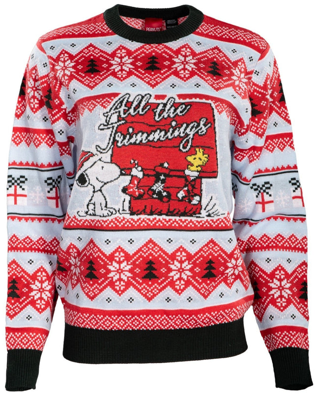 Pull de Noël moche Peanuts House : Tous les ornements