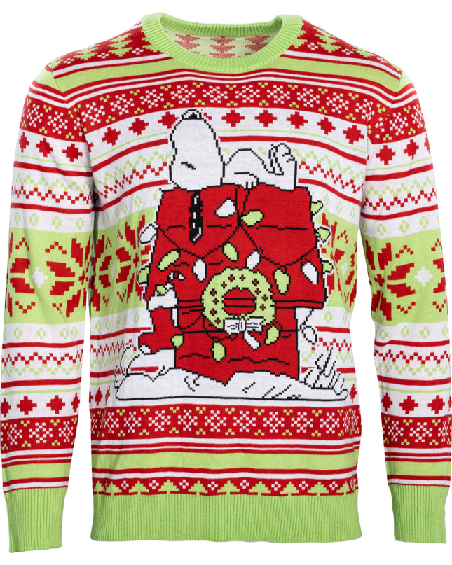 Pull de Noël moche avec la niche de Snoopy et les Peanuts