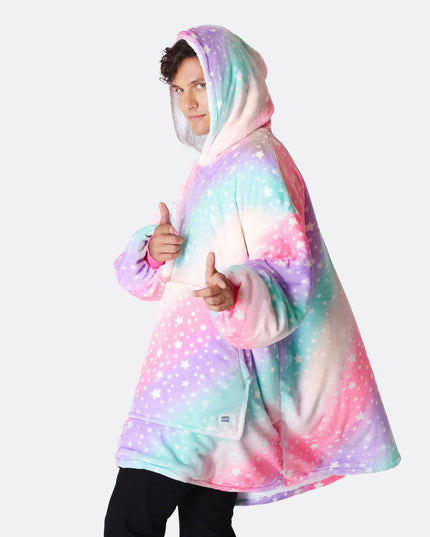 Sweat à capuche rose arc-en-ciel HappyHoodie