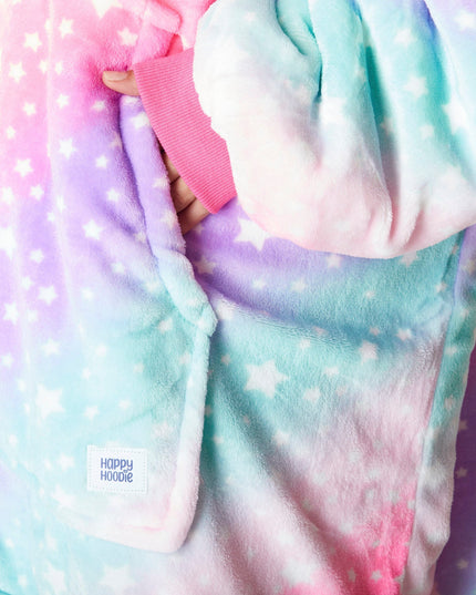 Sweat à capuche rose arc-en-ciel HappyHoodie