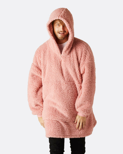 Sweat à capuche rose en sherpa HappyHoodie