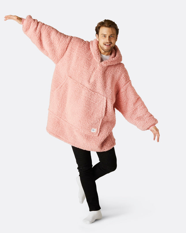 Sweat à capuche rose en sherpa HappyHoodie